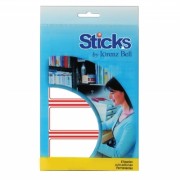 Etiquetas Multiusos Sticks, Moldura Vermelha 34x75mm - 8 Folhas A6