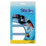 Etiquetas Multiusos Sticks, Moldura Azul 34x75mm - 8 Folhas A6